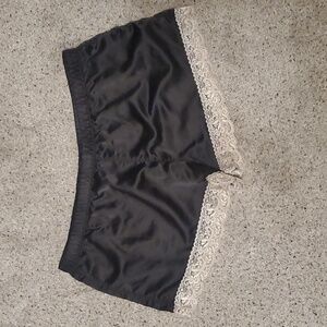 2/$10! Black lace shorts sz l lingerie pajama